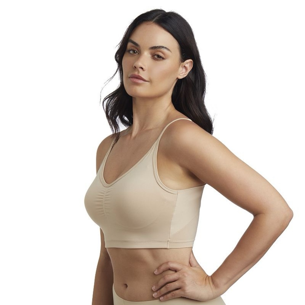Naomi And Nicole Moderate Control Shapewear No Side Show Crop Cami Bra 7509 XL